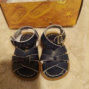 New In Box Toddler Sz 3 Sun-San Saltwater Adjustable Sandals Navy Blue